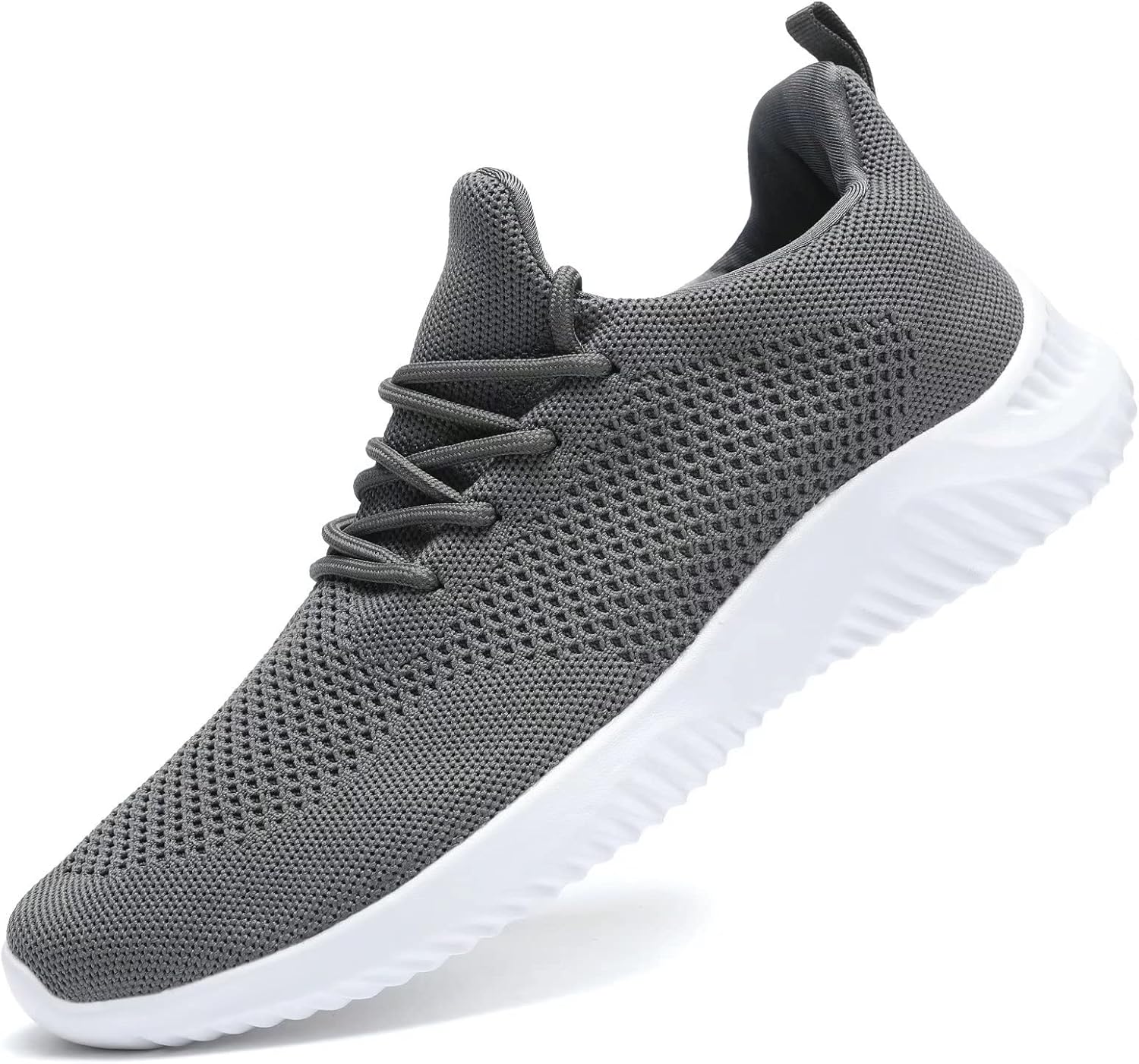 

Мужские слипоны для ходьбы, ультралегкие, дышащие, нескользящие кроссовки для бега, повседневная мода, сетчатые спортивные кроссовки для тренировок Wrezatro, белый/серый