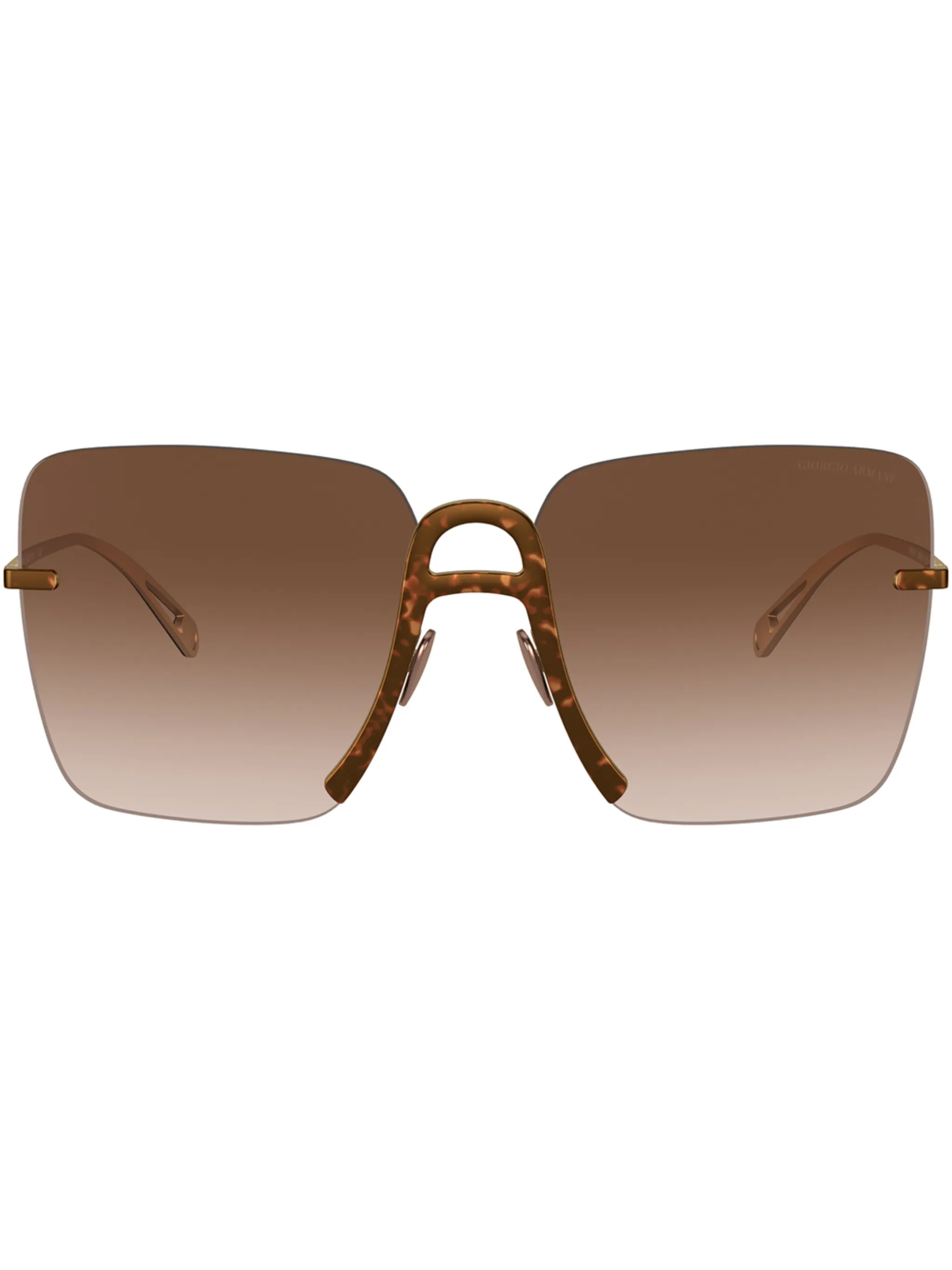 

Солнцезащитные очки в массивной оправе Giorgio Armani, коричневый