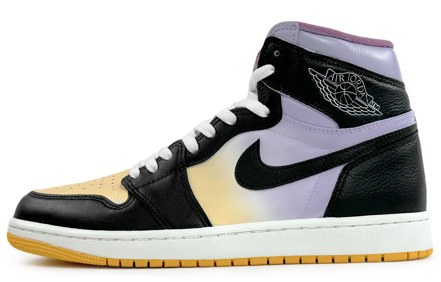 

Кроссовки Air Jordan 1 Vintage Basketball Shoes Men High-top Purple/Yellow, черный