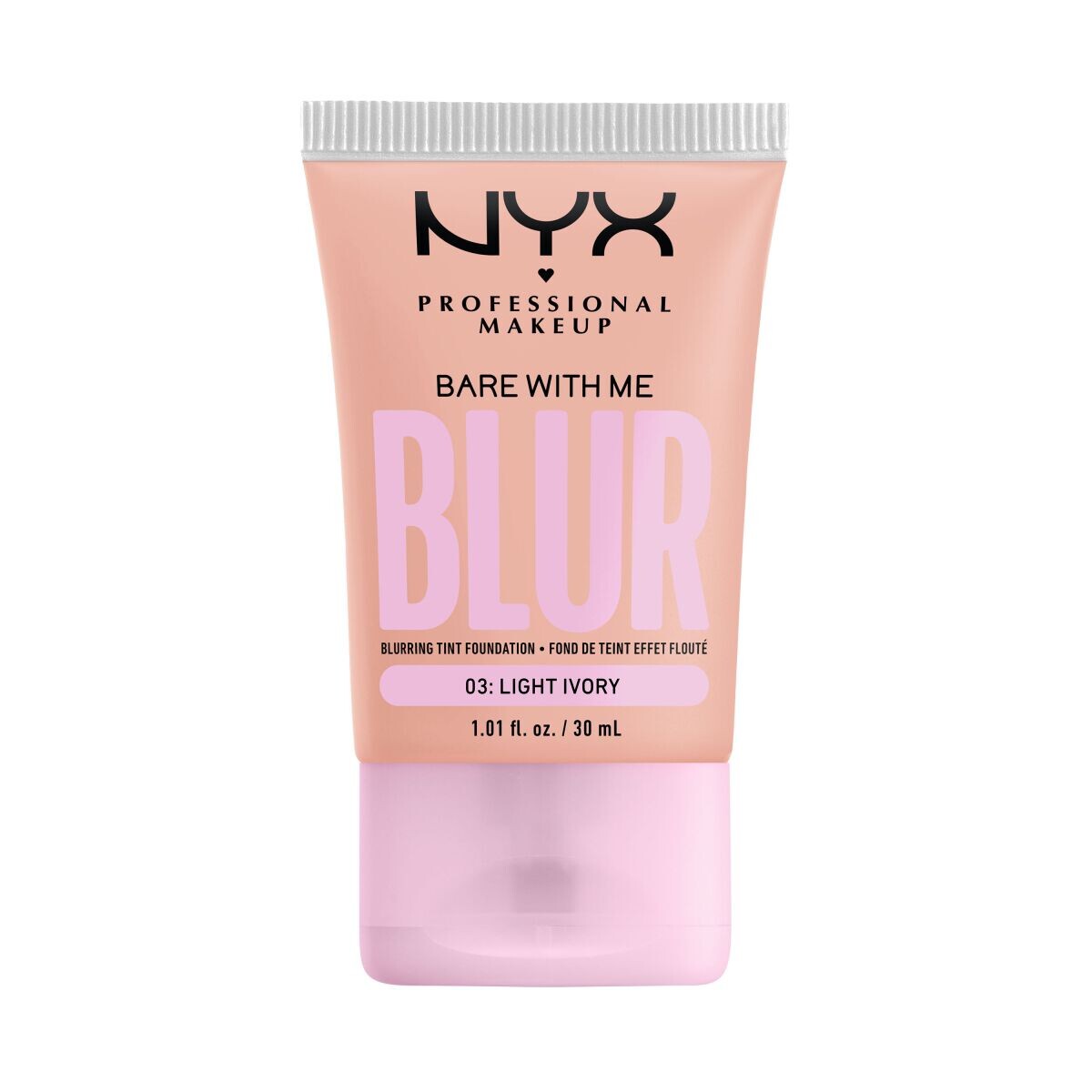 

Тональный крем для лица светлого цвета слоновой кости Nyx Professional Makeup Bare With Me Blur Tint, 30 мл