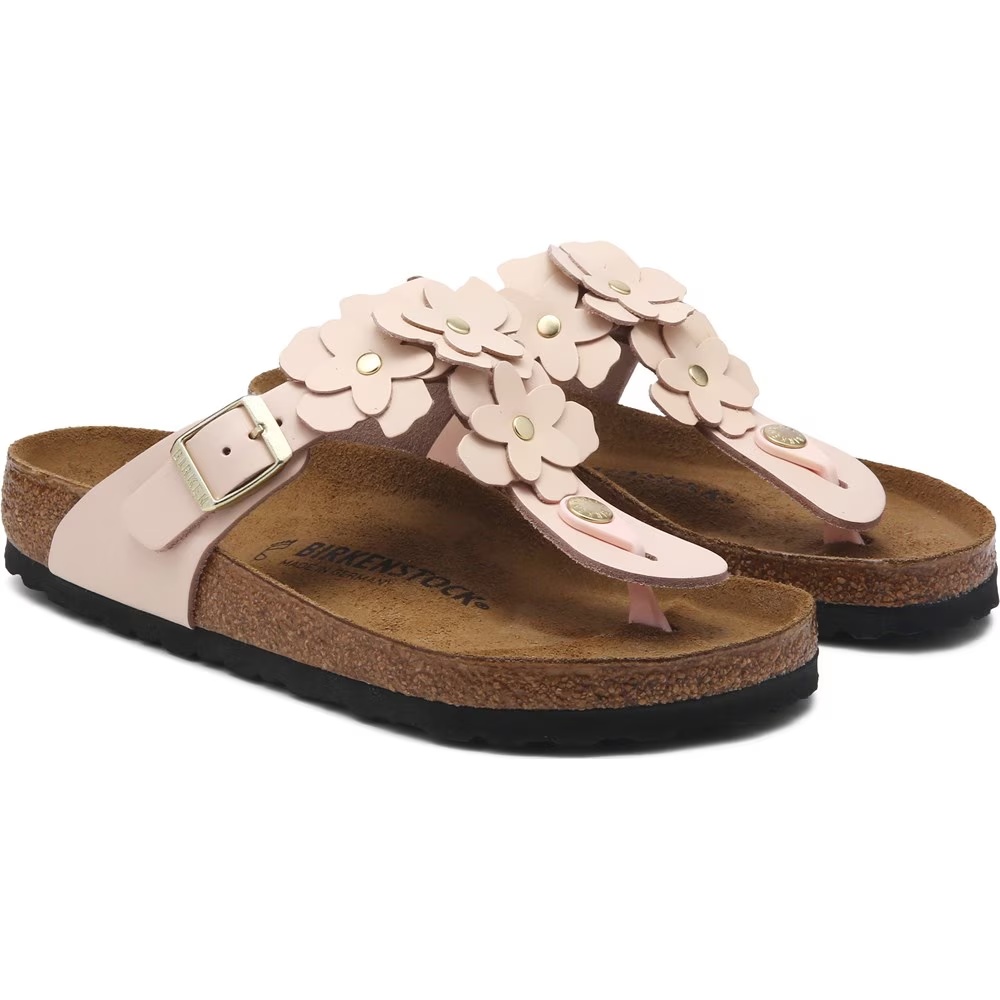 Сандалии Gizeh flowers footbed Birkenstock, light rose leather
