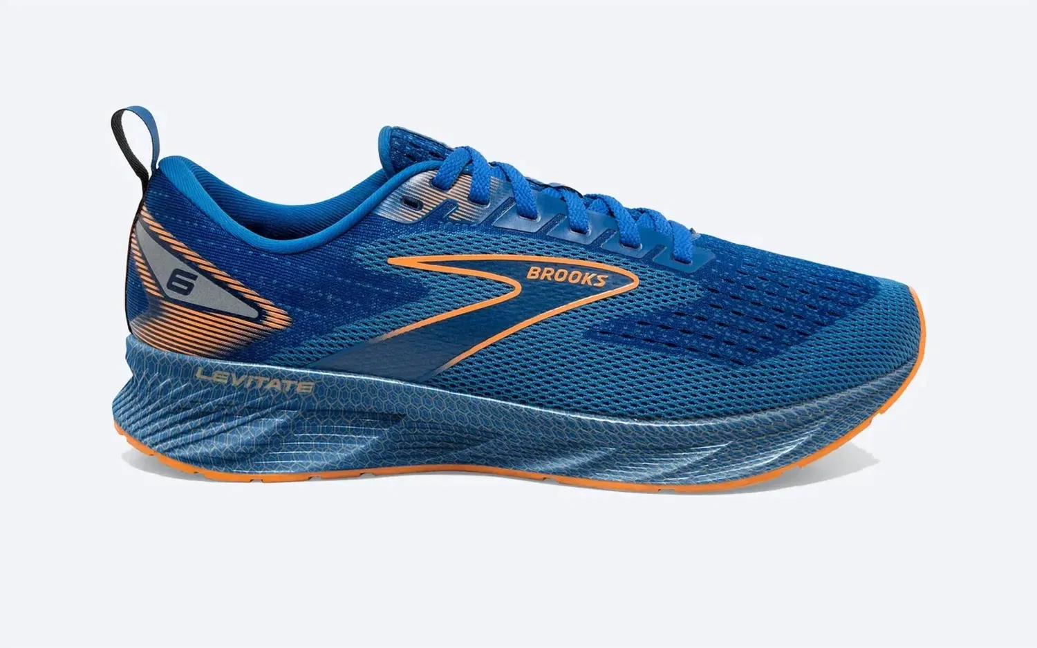 BROOKS Мужские беговые кроссовки Levitate 6 в классическом сине-оранжевом цвете — фото 2