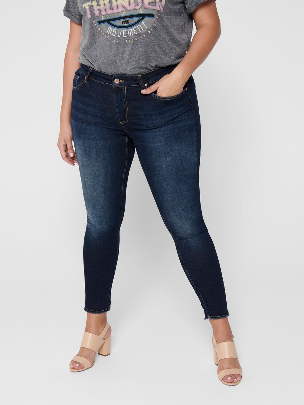

Джинсы ONLY Skinny Stretch Curvy Plus Size Denim CARWILLY Übergröße, темно-синий