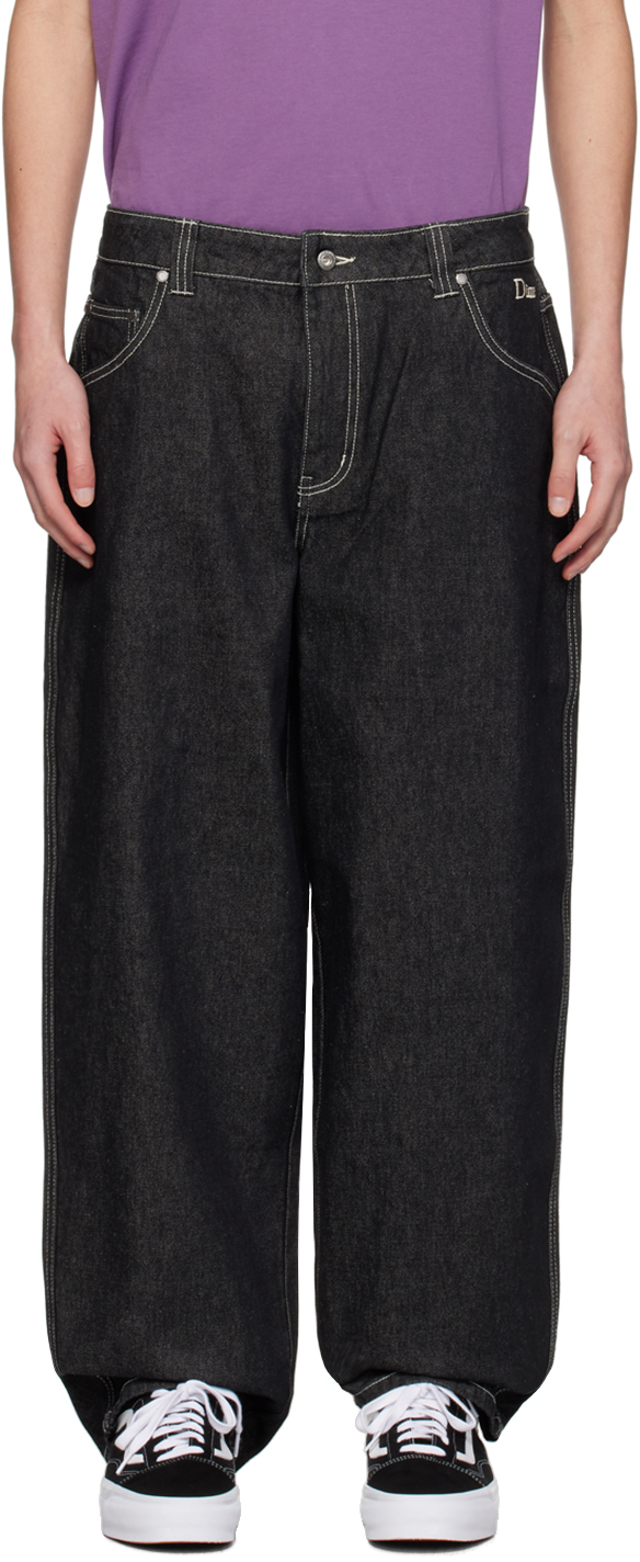 

Черные классические мешковатые джинсы Dime, Black washed