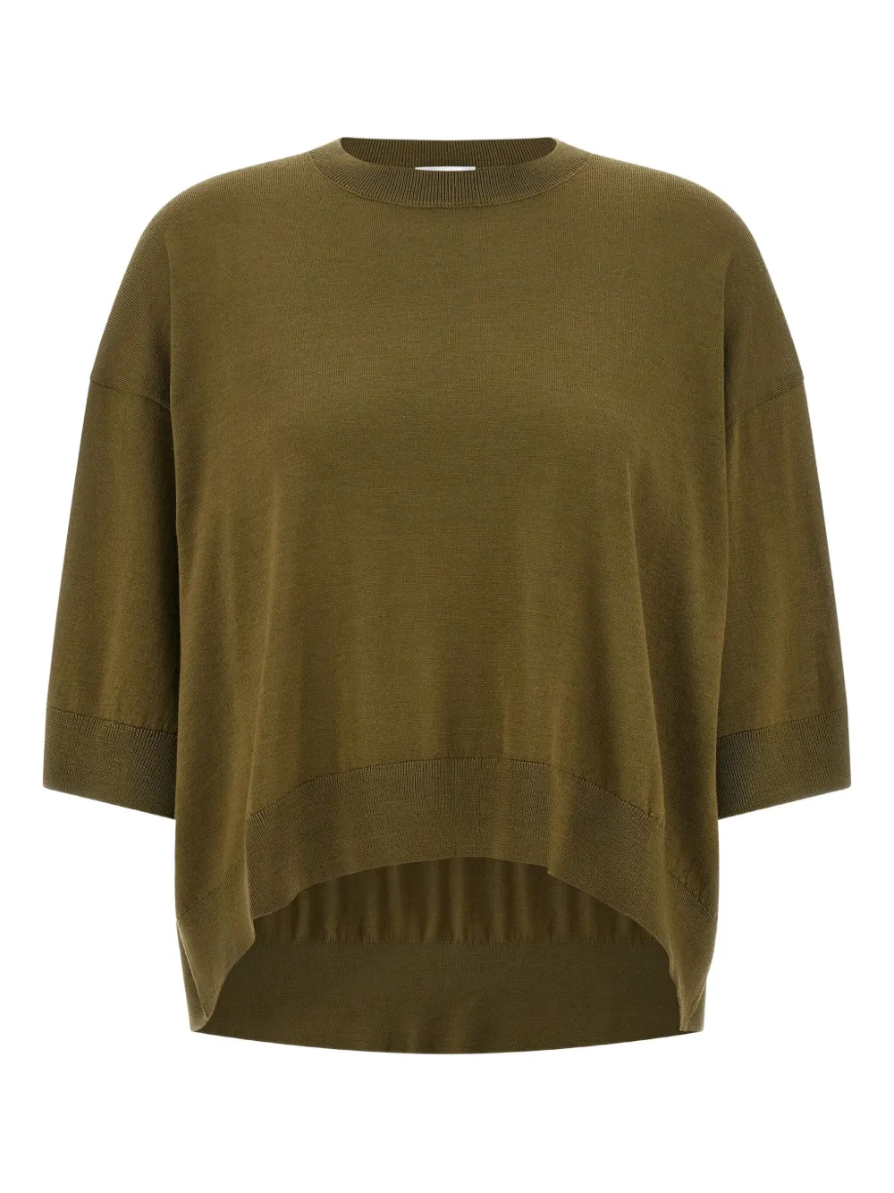 

Шерстяной свитер с асимметричным подолом Nude, зеленый