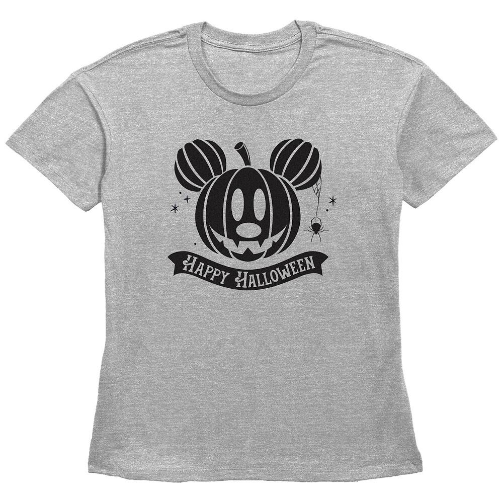 

Женская футболка с рисунком Disney's Mickey Mouse Jack O Lantern Happy Halloween, цвет Heather Gray