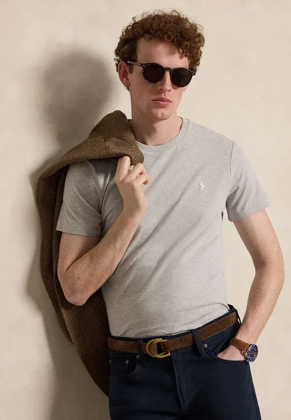Футболка Polo Ralph Lauren Custom Slim Fit Jersey Crewneck, цвет весенний хизер