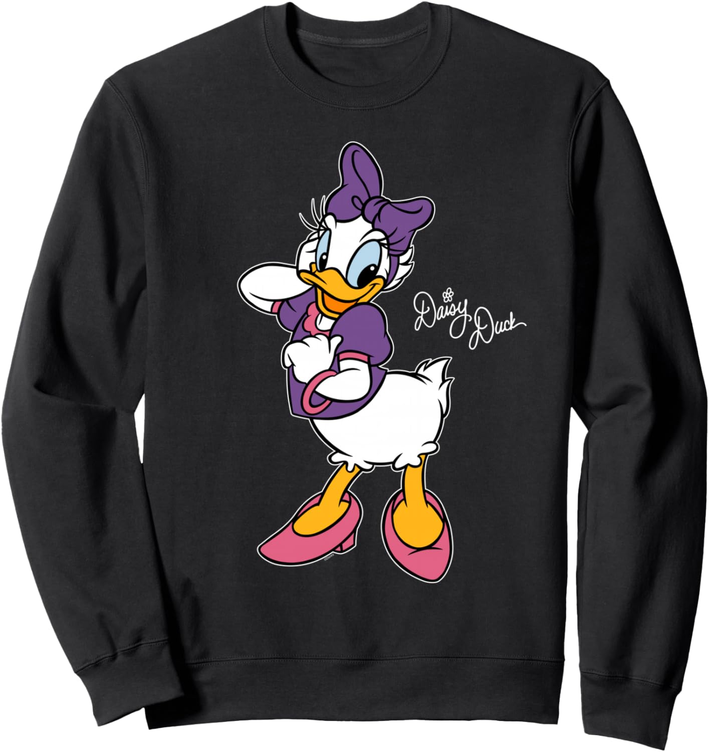 

Толстовка с изображением Дейзи Дак в стиле ретро, милая поза, для поездки Disney, черный