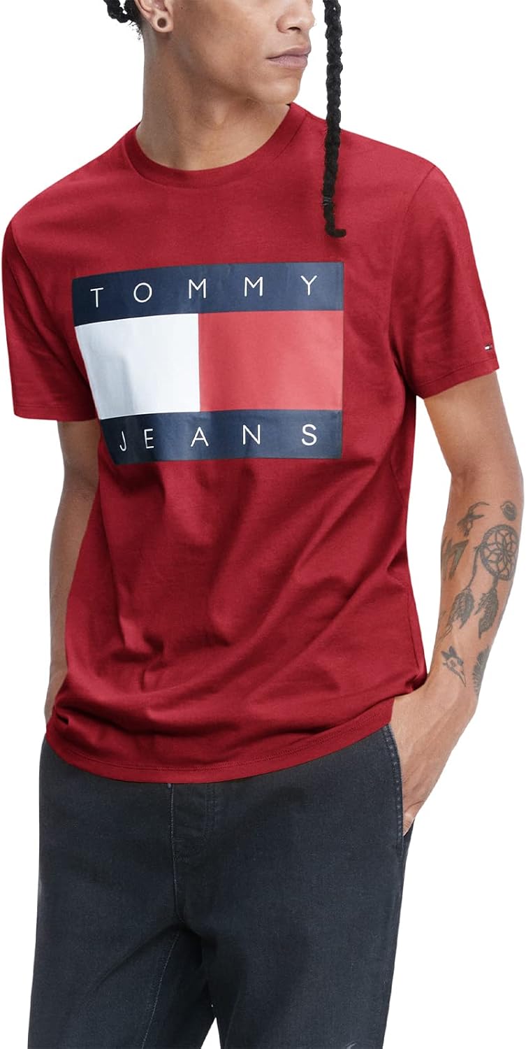 

Мужская футболка с короткими рукавами и фирменными полосками Tommy Hilfiger, Blush Red, Красный, Мужская футболка с короткими рукавами и фирменными полосками Tommy Hilfiger, Blush Red