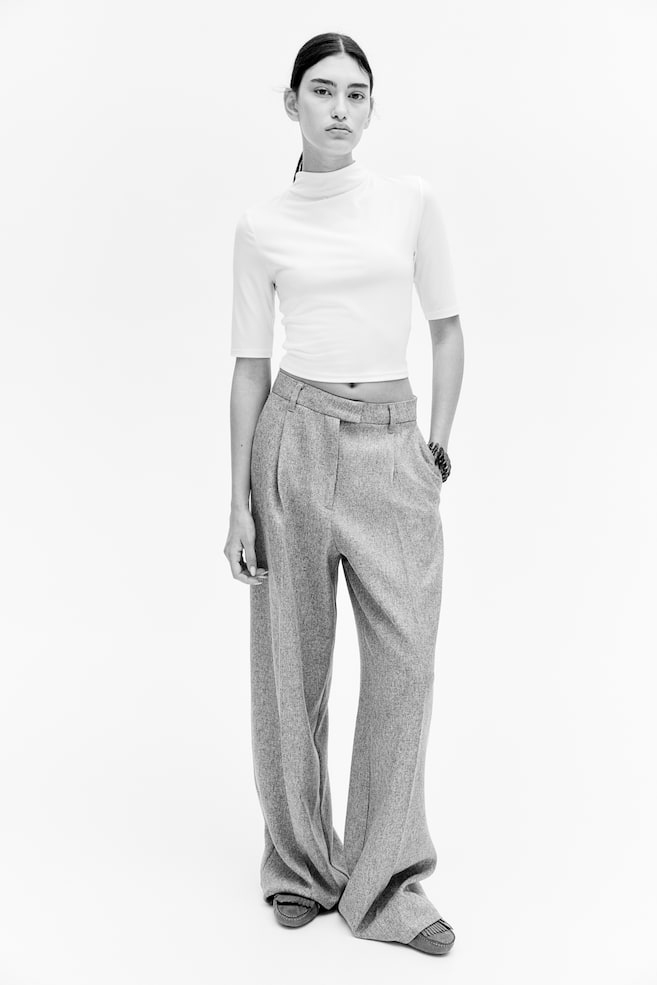 

Рубашка из микрофибры с водолазкой H&M, белый