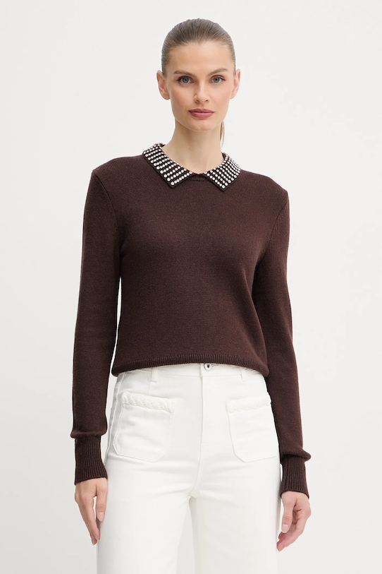 

Свитер с добавлением шерсти Pinko, коричневый