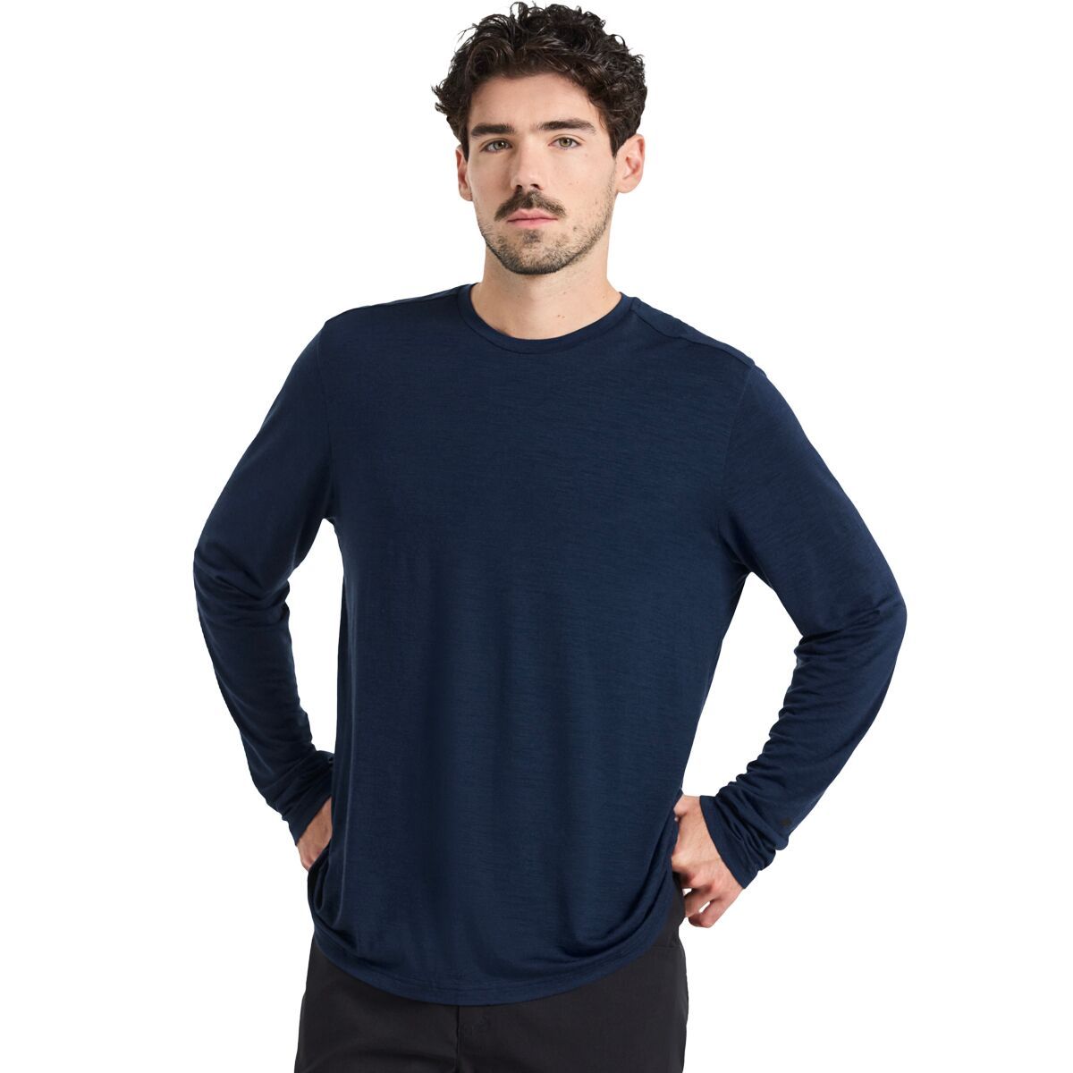 

Свободный меринос футболка с длинным рукавом Parmi Lifewear, синий