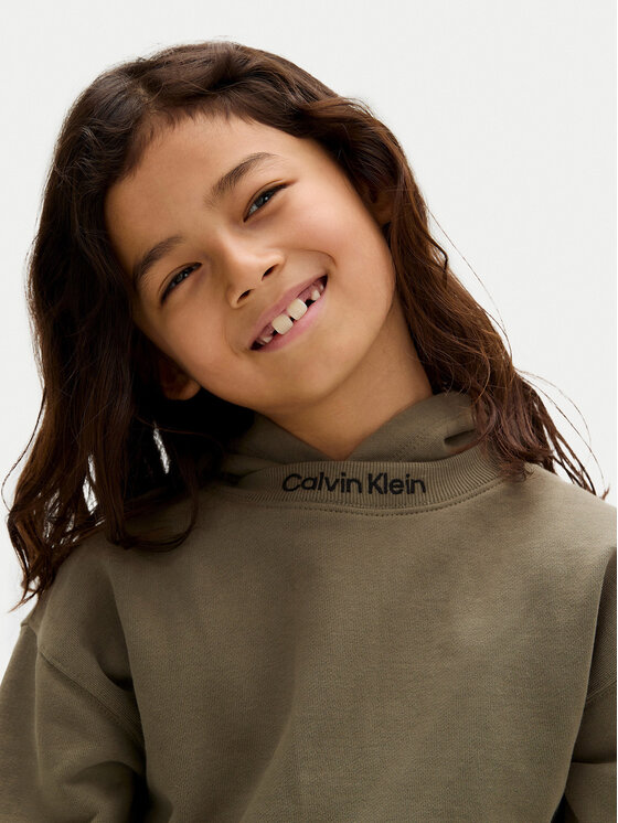 Свободный крой толстовки Embro Logo IB0IB02525 D Calvin Klein Jeans, зеленый — фото 4