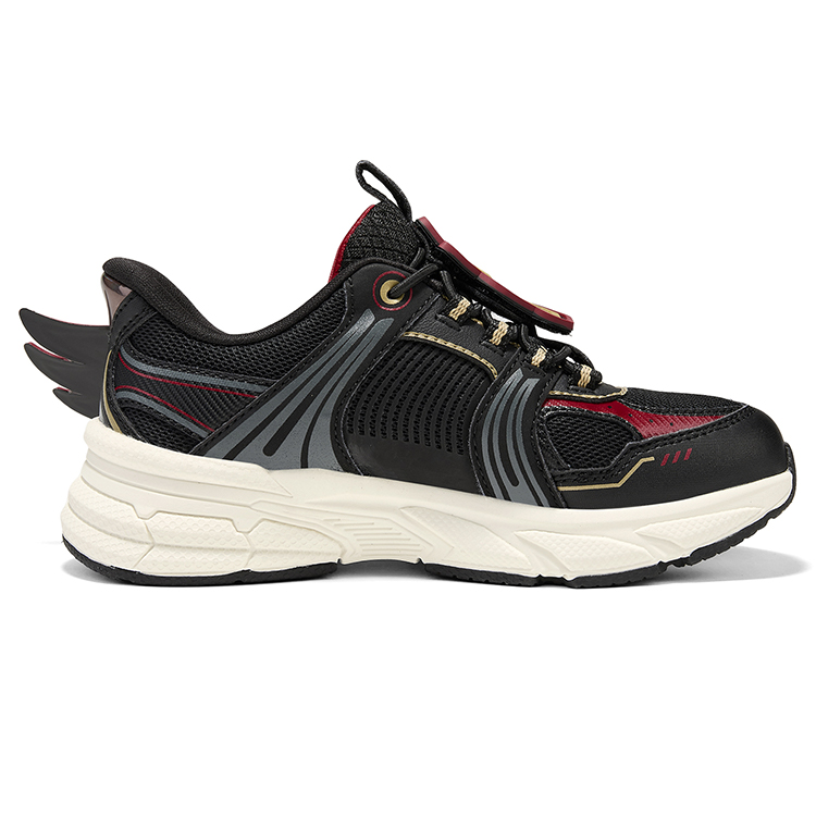 Skechers Скользоустойчивые противоударные износостойкие легкие амортизирующие низкие детские кроссовки Black/Red — фото 3