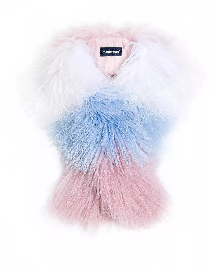 

Шарф из овчины с цветными блоками Julia & Stella By Maximilian, мультиколор