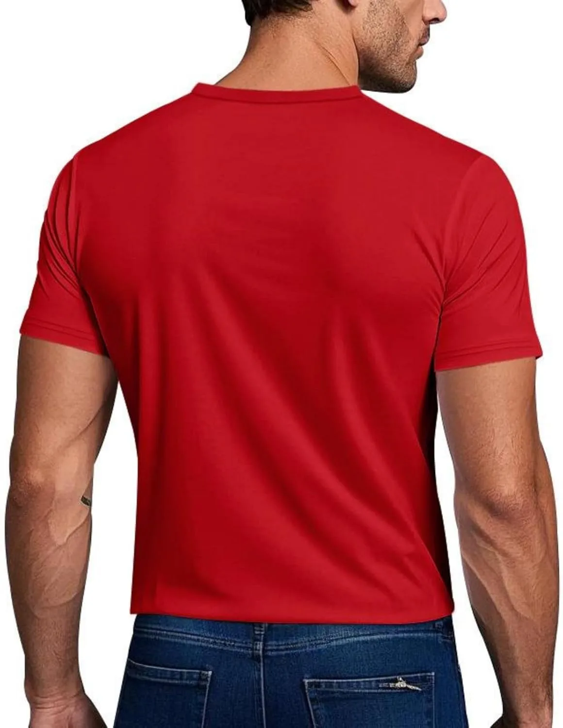 Футболка мужская Solid Color, короткий рукав, летняя — фото 4