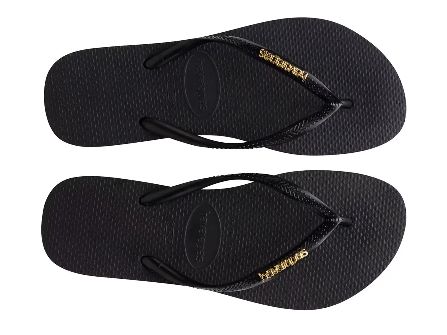 Сланцы металлизированные с логотипом - женские Havaianas, Black/Gold — фото 4