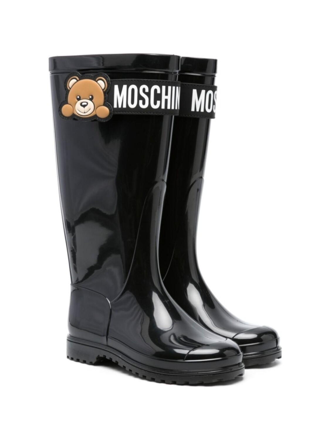 

Moschino Kids резиновые сапоги с логотипом, черный