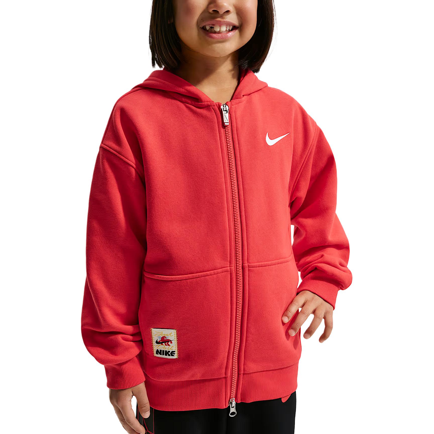 

Детская куртка с капюшоном Moderate Nike, university красный/белый/белый