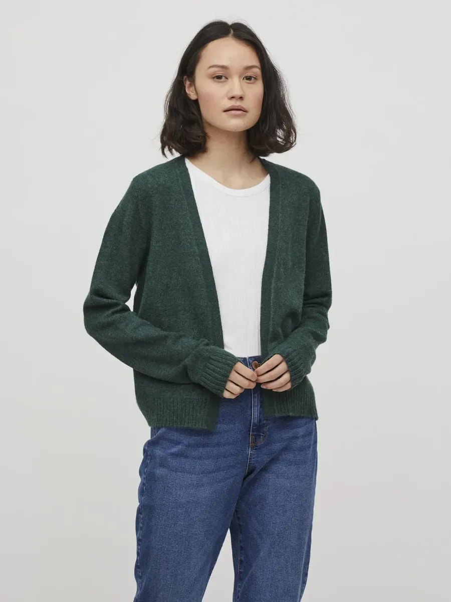 

Кардиган Vila "VIRIL SHORT L/S ТРИКОТАЖНЫЙ КАРДИГАН-NOOS", цвет Pineneedle Detail:Dark Melange