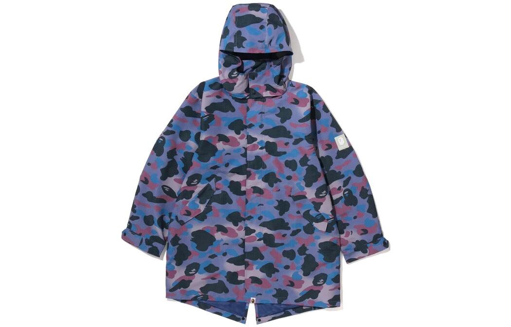Пальто свободного кроя BAPE Grid Camo Fish Tail A Bathing Ape, зеленый — фото 3