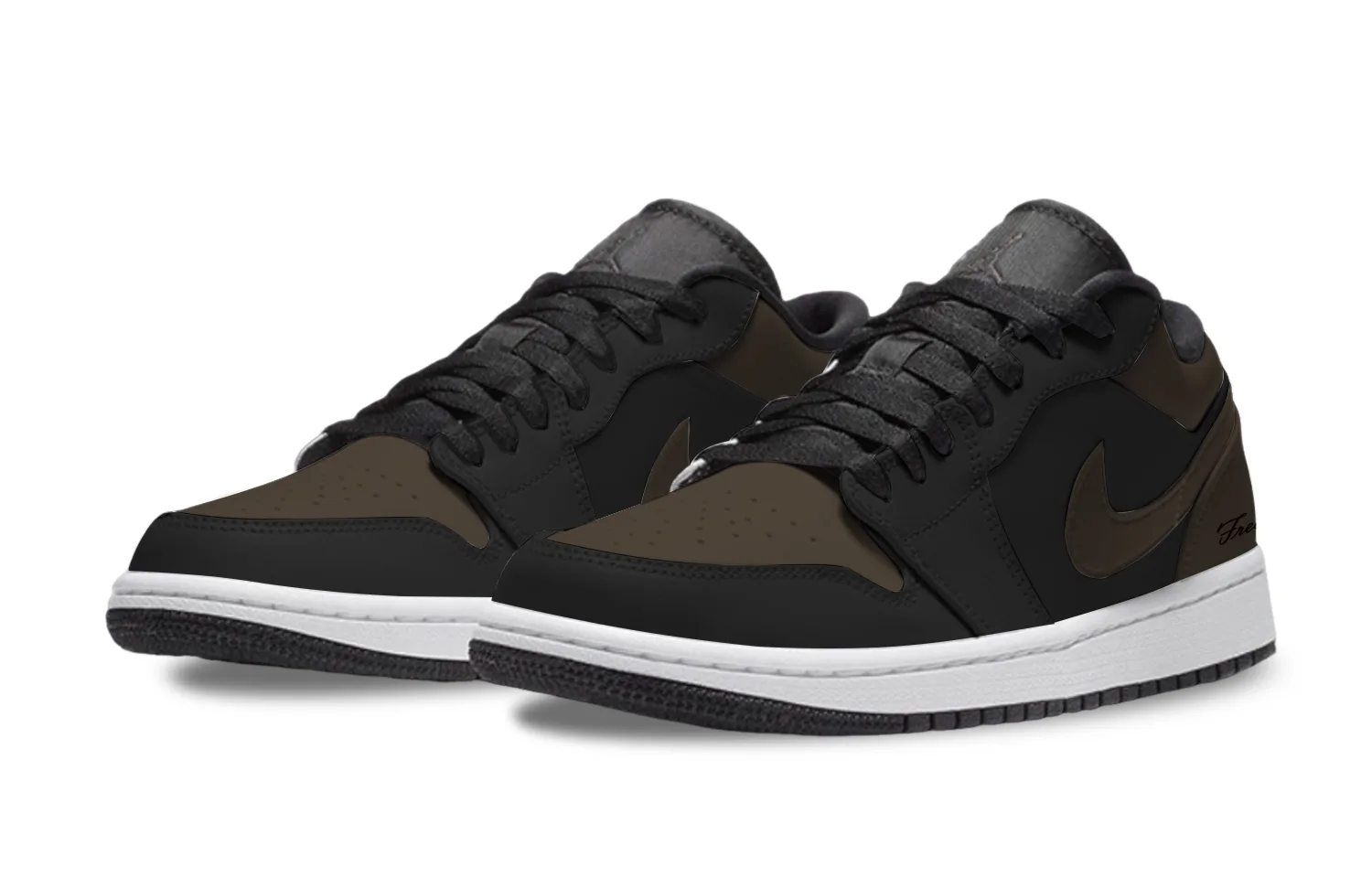 Jordan Кроссовки Air 1 Black Coffee Brown из синтетической кожи, устойчивые к истиранию и скольжению — фото 4
