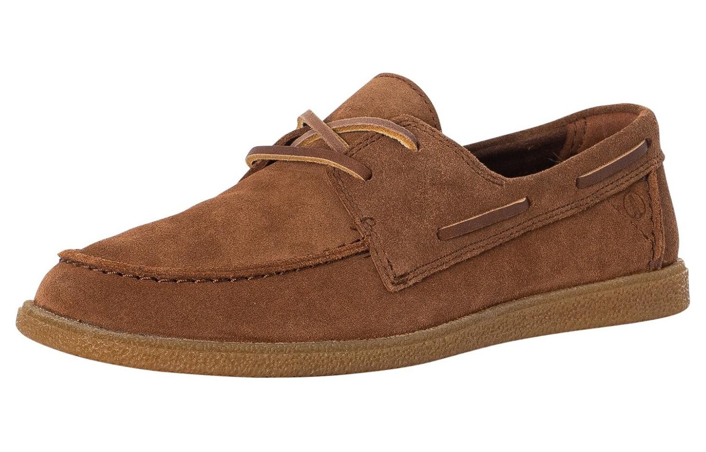 Лодочные туфли мужские коричневые Clarks — фото 3