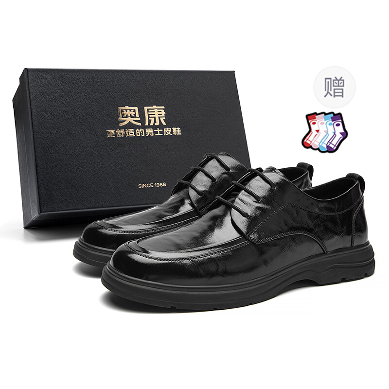 

Туфли AOKANG Dress Shoes Men Low-Top Black