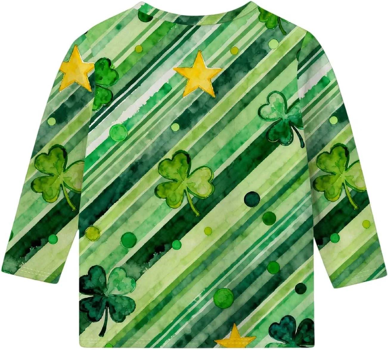 Детская футболка с принтом Shamrock, Zzalalana, 3/4 рукав, зеленый — фото 4