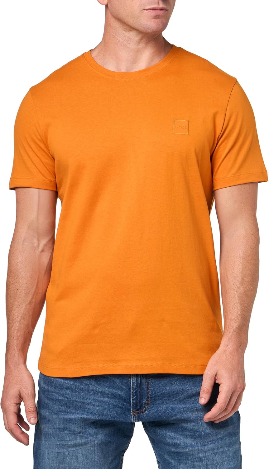 

Мужская футболка BOSS с тональной тканой нашивкой-логотипом, Sunshine