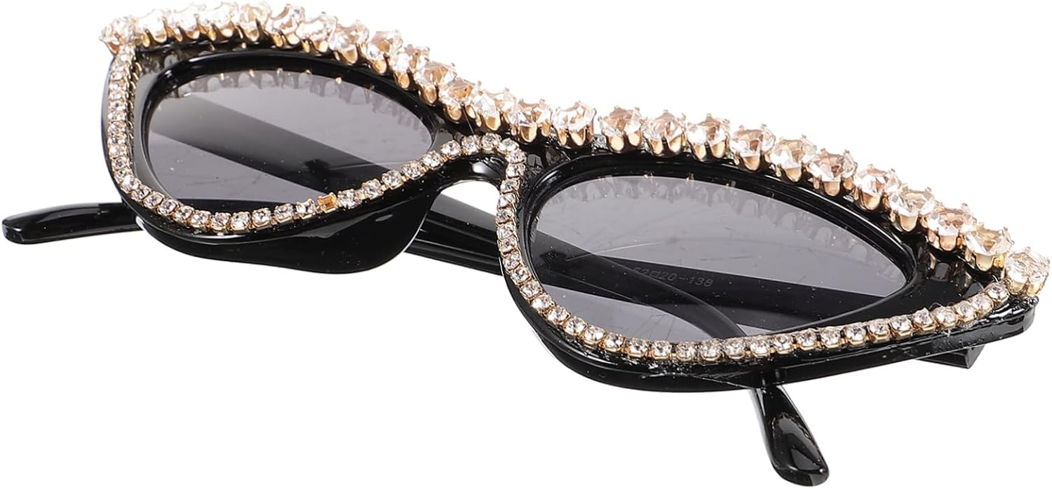 

Треугольные солнцезащитные очки «кошачий глаз» с декором из страз для женщин. Уникальный модный аксессуар для вечеринок, фестивалей и повседневной носки LRXIYODE, Multi