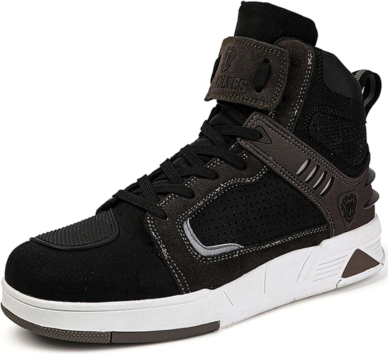 

Мужские кожаные мотоциклетные ботинки, дышащие противоскользящие защитные повседневные классические мотоботы с поддержкой голеностопа и защитной накладкой Hiuzylqx, черный