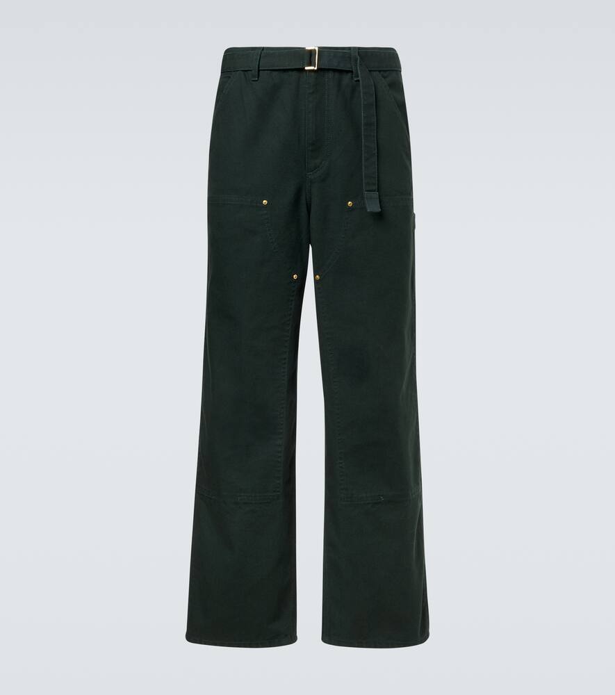 

Брюки Carhartt прямые хлопковые с поясом Sacai, Green