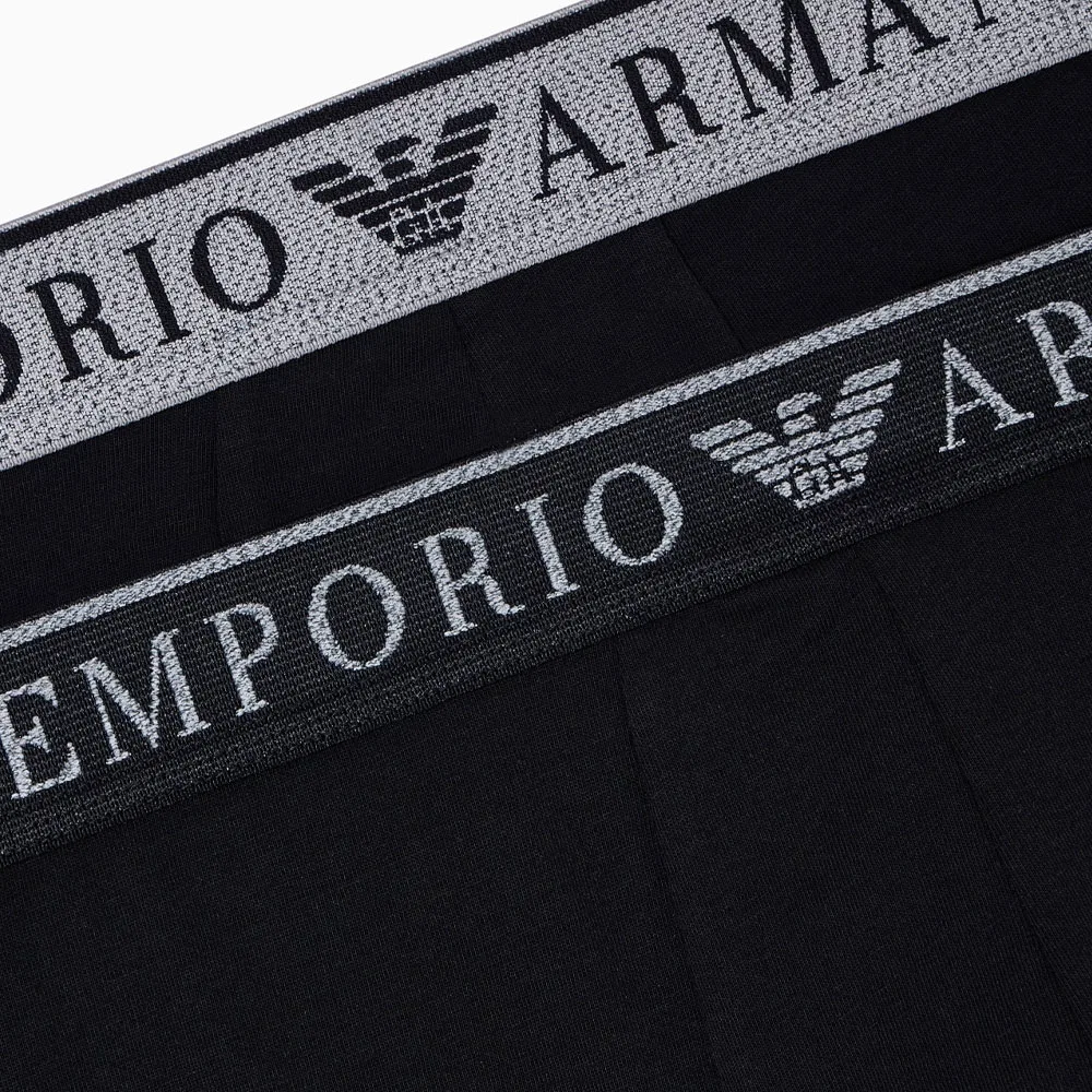 Боксеры Emporio Armani Endurance логотип набор из 2 черный+серый — фото 4