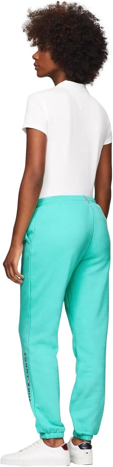 Женские зауженные флисовые спортивные брюки-джоггеры Tommy Hilfiger, Ambitious Green. — фото 4
