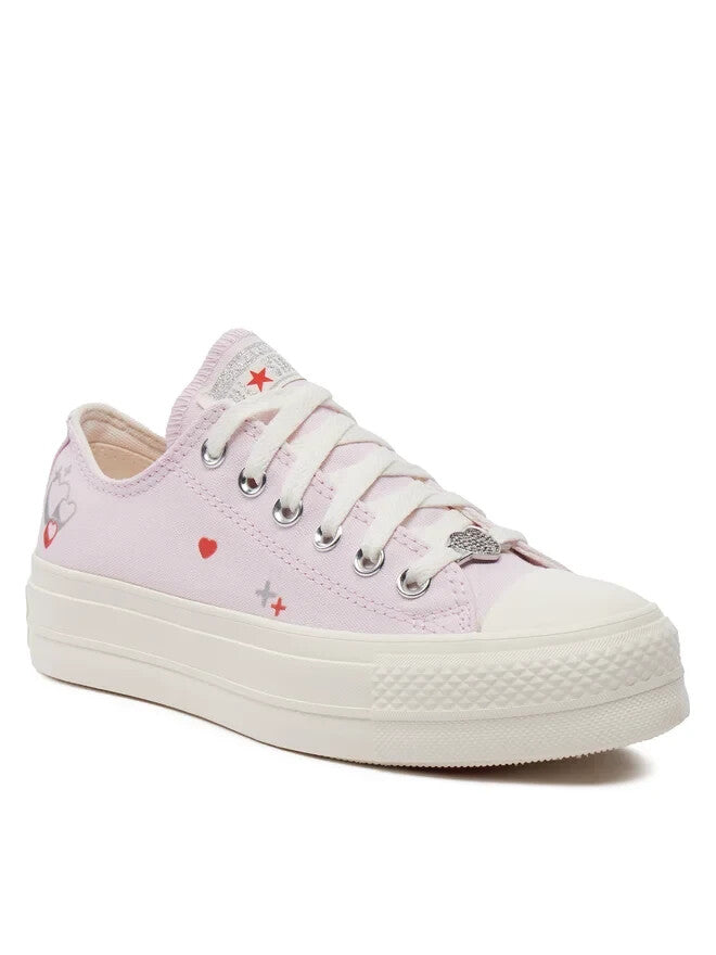 Кроссовки Converse CTAS Lift A09115C Женские Розовые Платформа Y2K Сердце TF6704 (8,Фиолетовый) — фото 3