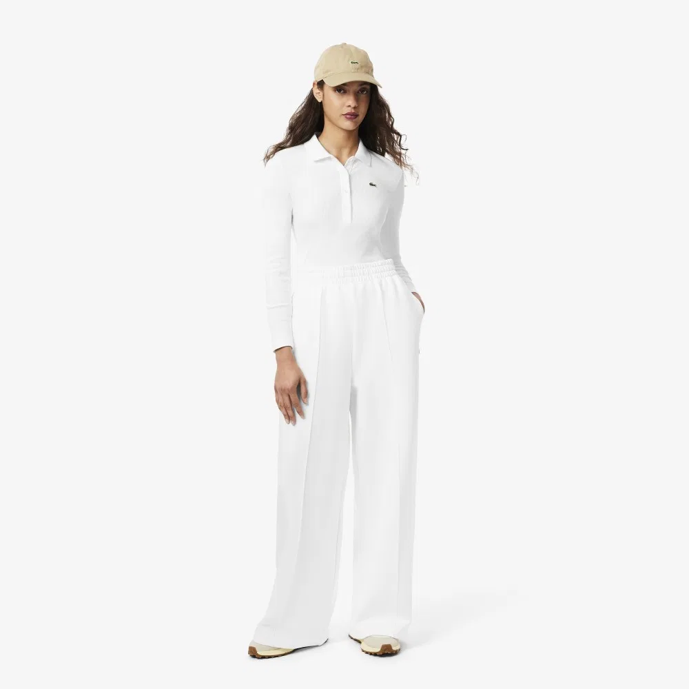 Брюки спортивные Lacoste Double Face, широкие, белые