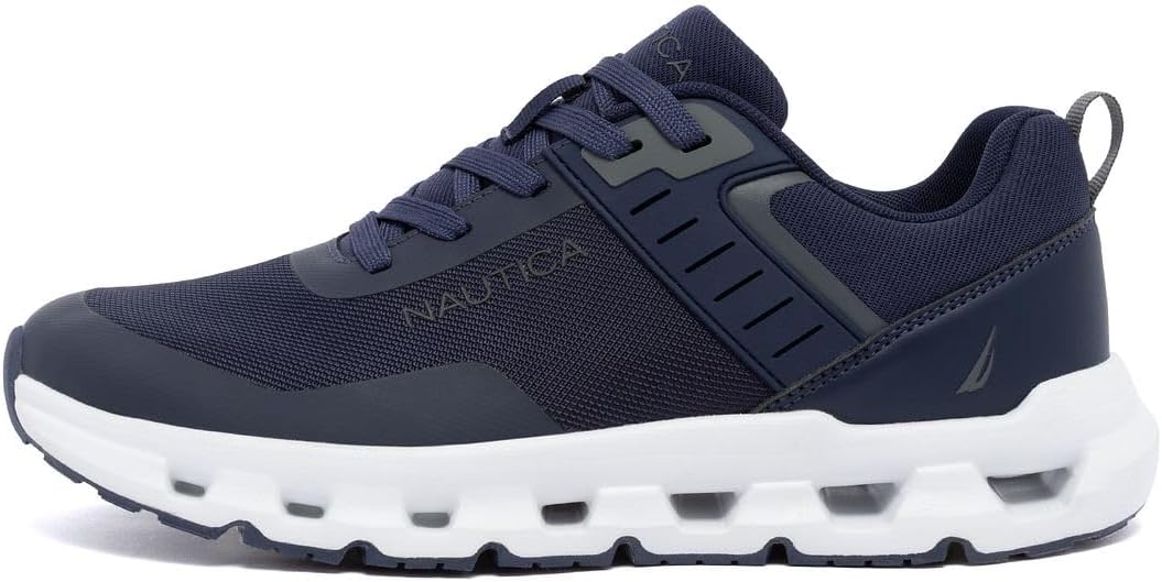 Мужские кроссовки Nautica для бега, спортивные, модные, с шнуровкой, мягкие для тренировок, тенниса - с амортизацией, дышащие, легкие и удобные, Navy Charcoal-bolang — фото 2