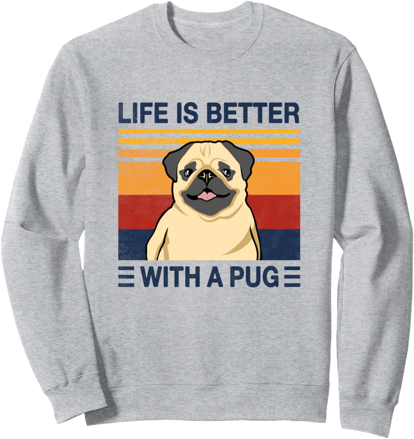 

Забавная надпись «Жизнь с мопсом - это лучшее» для любителей мопсов и собаководов. Толстовка «Жизнь лучше с мопсом» Vintage Gift Idea For Pug Lover And Pug Owner, серый