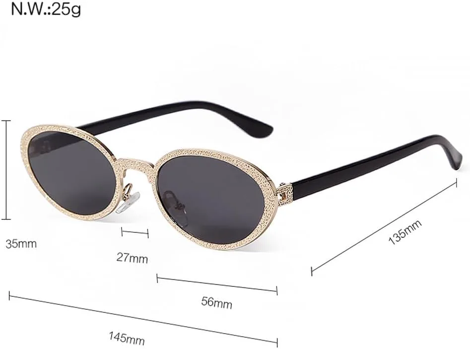 

Ретро овальные металлические солнцезащитные очки для мужчин и женщин, роскошные очки в винтажном стиле с зеркальными линзами, очки для вечеринок LVTFCO, C2