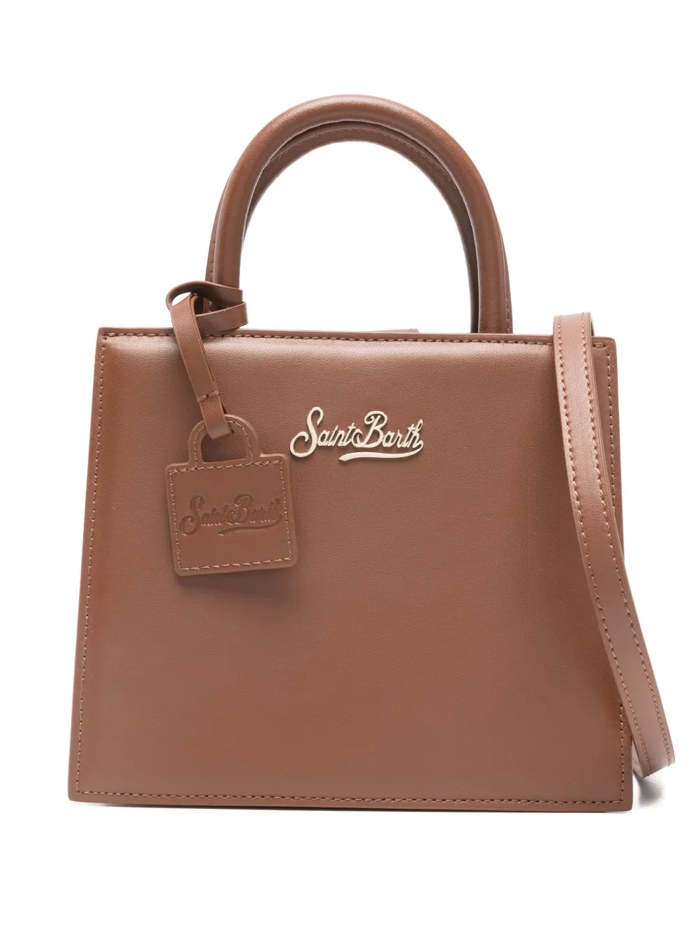 

Мини-сумка-тоут из кожи Mc2 Saint Barth, коричневый