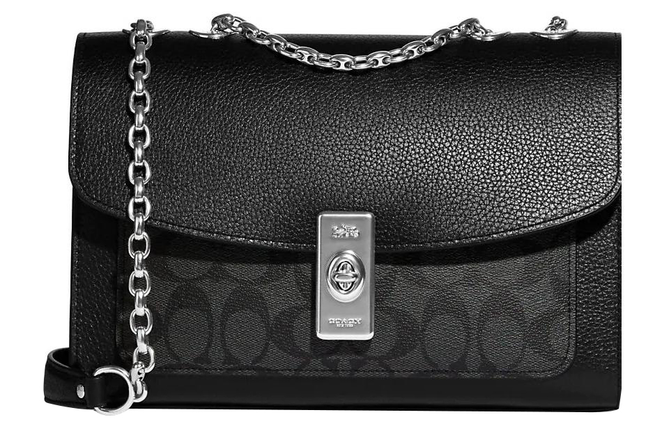 

Сумка через плечо из телячьей кожи Coach черная