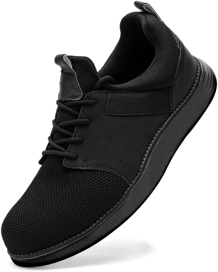 

Мужская обувь CLOAKA с стальным носком, мужские слипоны с сеткой, повседневные безопасные кроссовки, устойчивые к проколам, черный