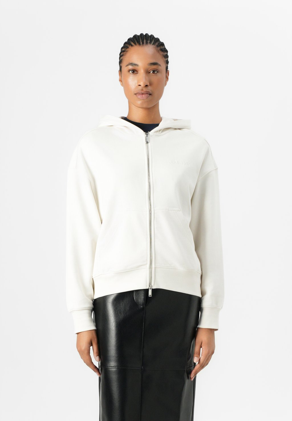 

Толстовка с капюшоном LOGO FRENCH TERRY - Zip-up sweatshirt Calvin Klein, кремовый