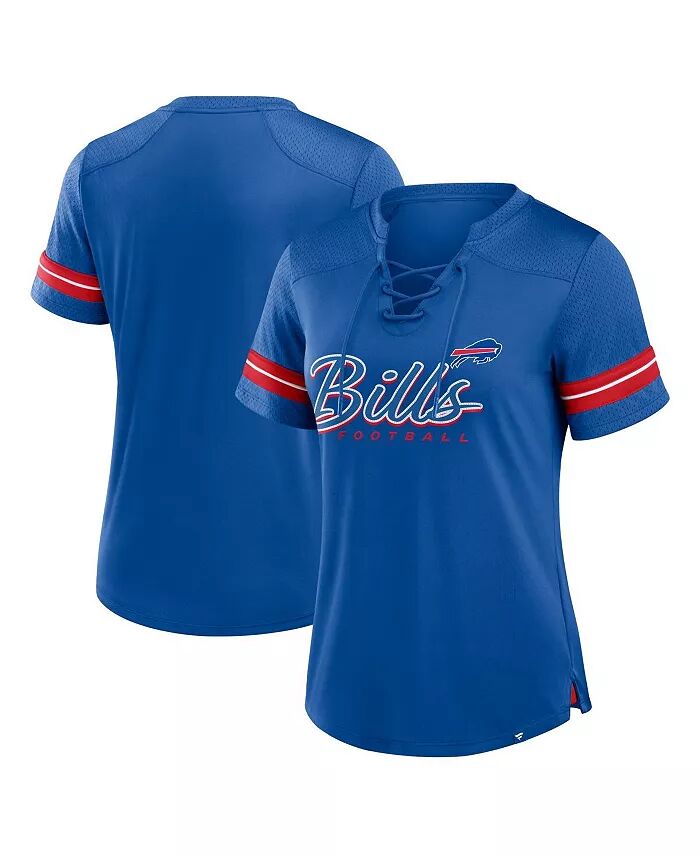 

Женская футболка со шнуровкой Royal Buffalo Bills Play Script Fanatics