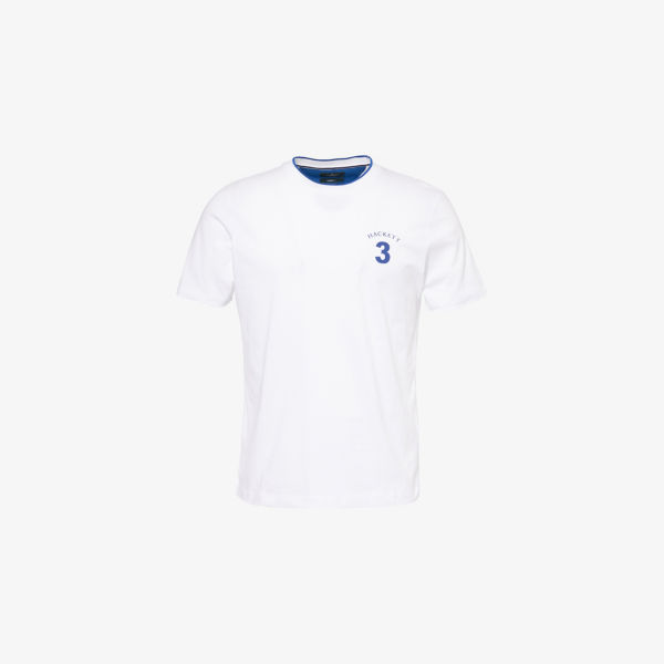 

Футболка из хлопкового джерси Heritage number с коротким рукавом Hackett, белый