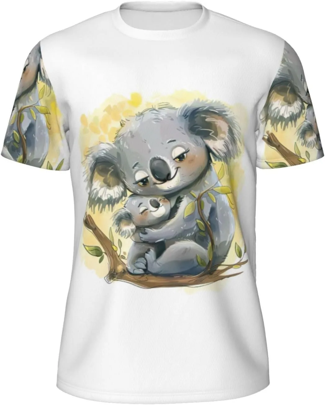 

Футболка с принтом милой мамы-коалы и детеныша для спорта и повседневной носки LIXLZH