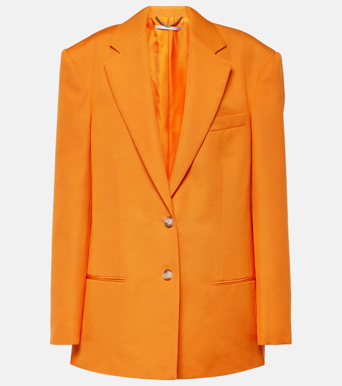 

Однобортный креповый блейзер Stella McCartney, Bright Orange