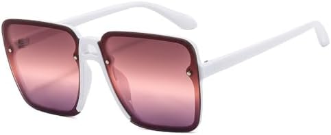 

Солнцезащитные очки большого размера 2026 года в винтажном стиле для женщин, фиолетовые, зеленые, розовые, с защитой от УФ-излучения UV400, роскошные, белые, один размер MTZJH, One Color