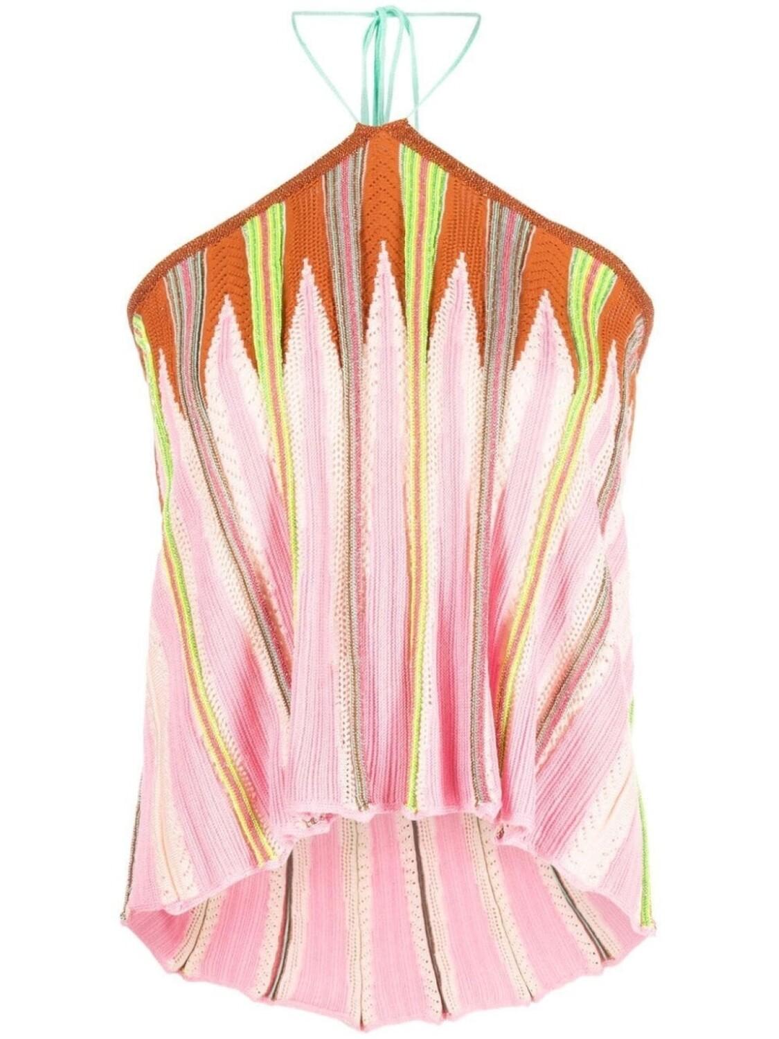 

Forte Forte топ с вырезом халтер и узором зигзаг, розовый